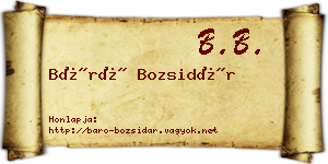 Báró Bozsidár névjegykártya